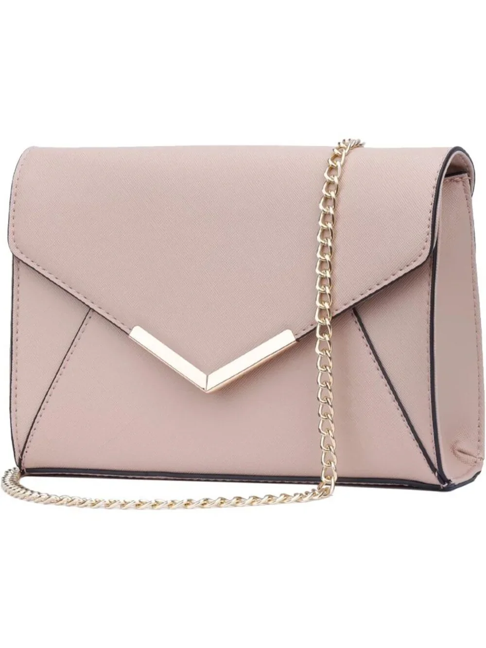 👜 Women's Pink Faux Leather Evening Handbag Party Wedding Prom Clutch Purses